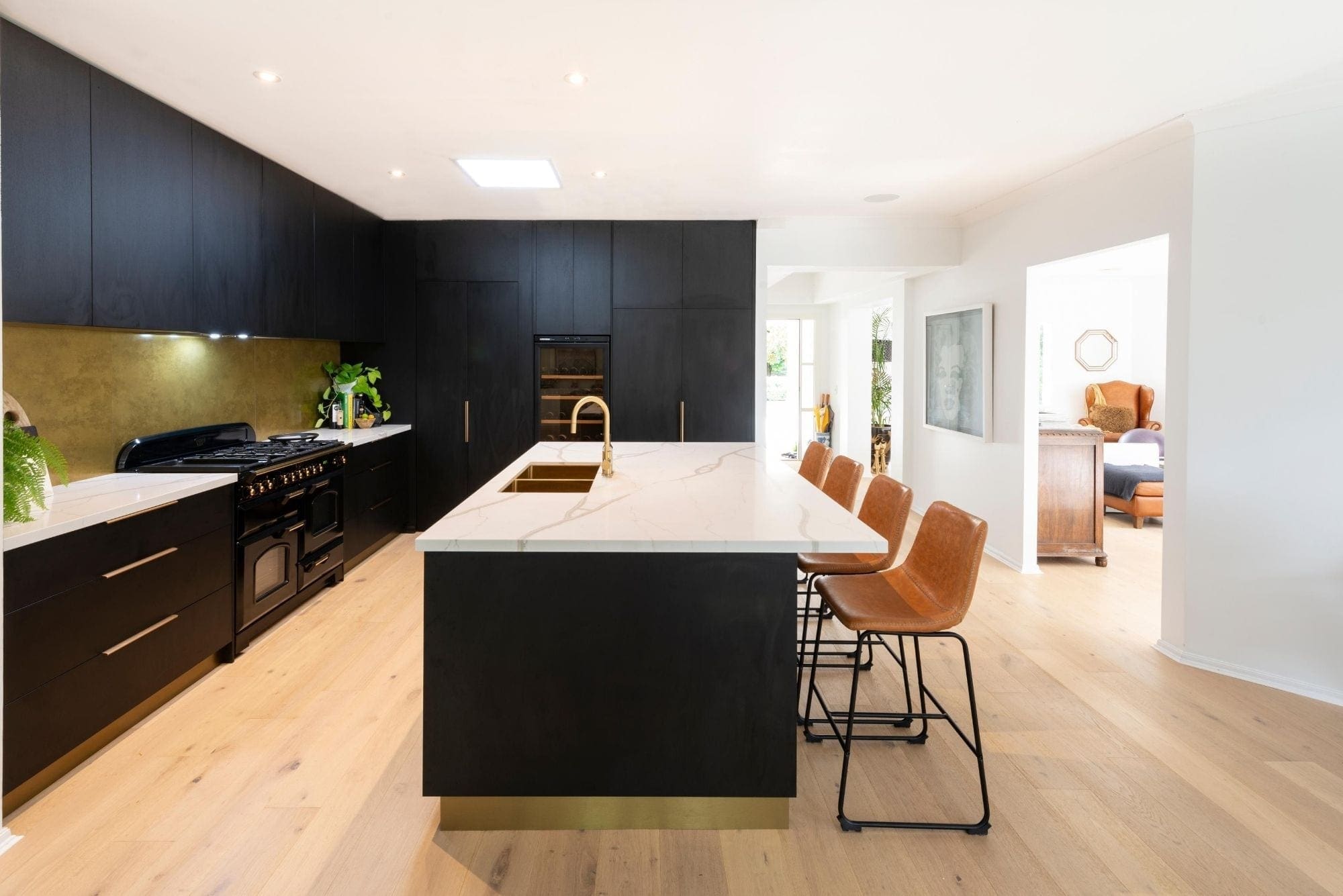 Bold concept with high class finish kitchen with black wall cabinetry in Bowral