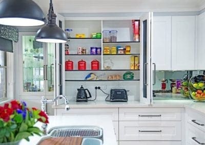 Classic black and white Hamptons kitchen pantry Narellan Vale