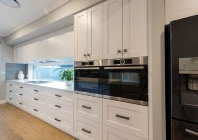 Contemporary Hamptons twist kitchen wall cabinetry Harrington Grove