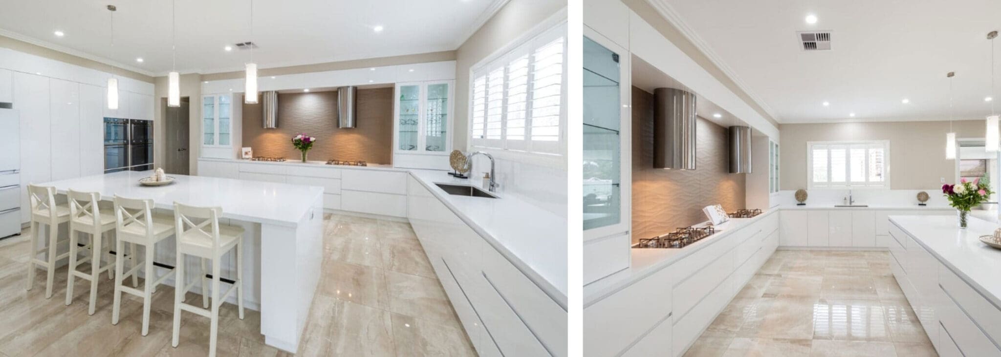 Innovative Modern Contemporary Kitchen Minto large white polyurethane entertaining kitchen
