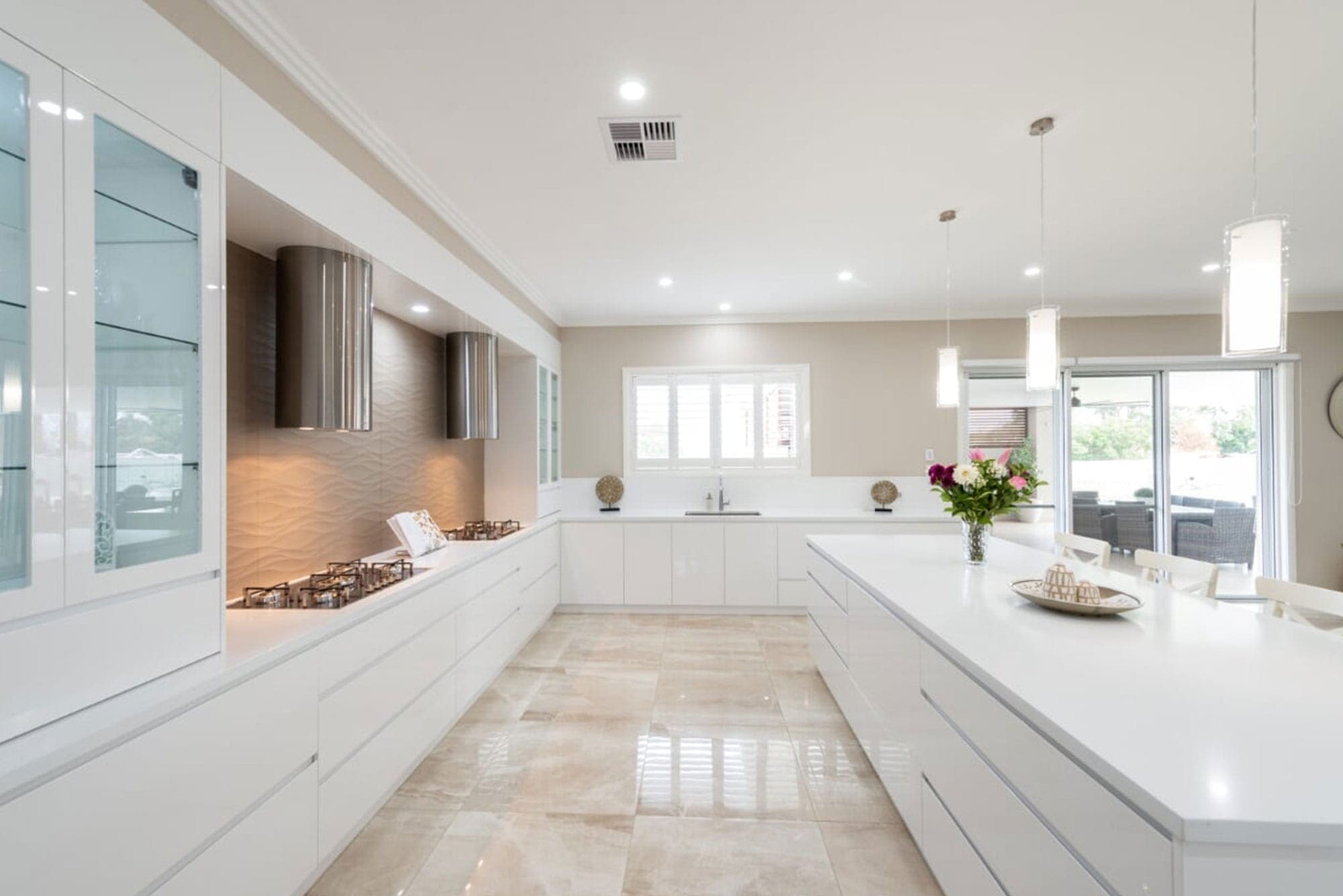 Innovative Modern Contemporary Kitchen Minto large white polyurethane entertaining kitchen
