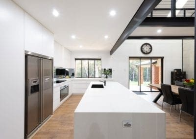 Modern white polyurethane kitchen Oakdale kitchen island