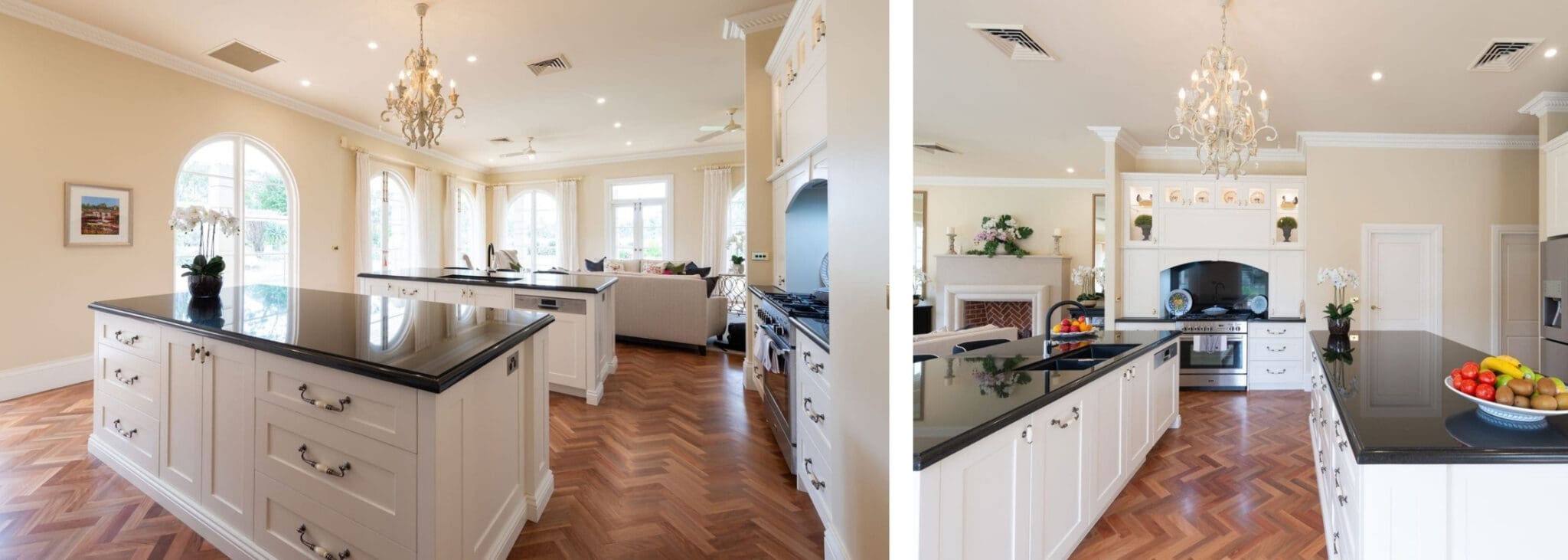 Northern Hills Luxury Hamptons Kitchen Duffys Forest main kitchen island wide open space