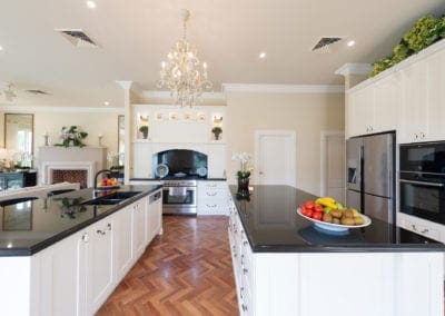 Northern Hills Luxury Hamptons Kitchen Duffys Forest kitchen island under bench cabinetry
