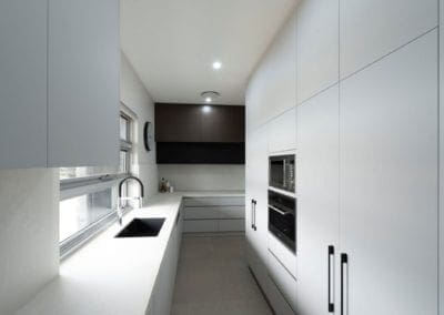 sleek streamlined stunning two toned kitchen Kirkham butlers pantry