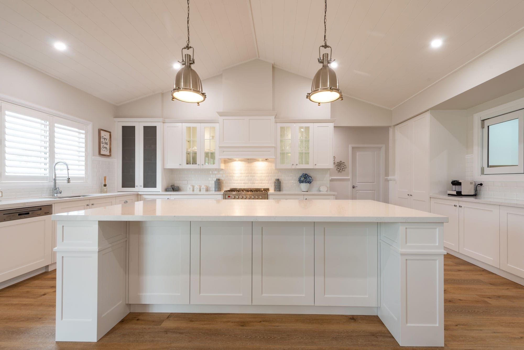 sophisticated classic hamptons style kitchen Harrington Grove main kitchen island