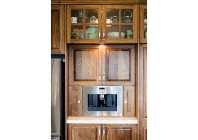 stunning solid timber walnut kitchen island bench Theresa park built in coffee station