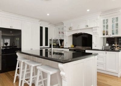 Traditional french provincial meets contemporary kitchen black gloss Harrington Park