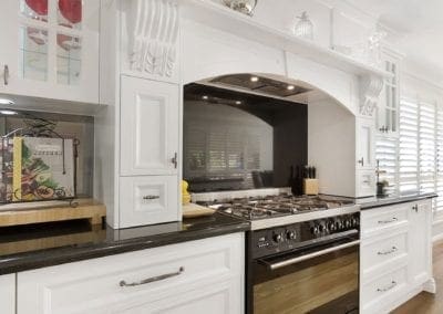 Traditional french provincial meets contemporary kitchen Harrington Park curved kitchen mantle