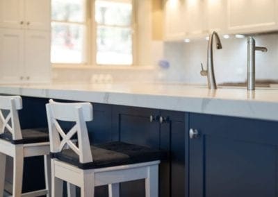 Divine two toned Hamptons kitchen island cabinetry Mittagong