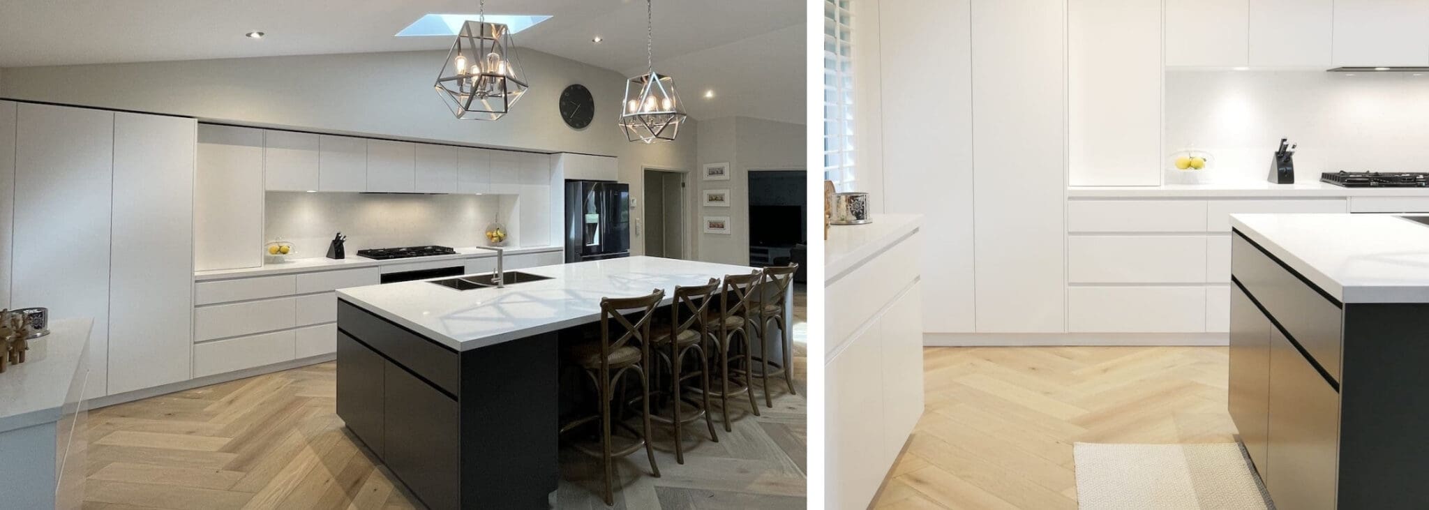 Sophisticated Two Toned Kitchen Bowral banner sophisticated two toned kitchen Bowral wide shot main kitchen island