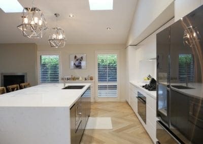 sophisticated two toned kitchen Bowral waterfall edge