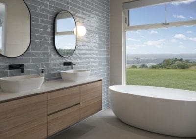 striking dream lifestyle bathroom bathtub with large window view