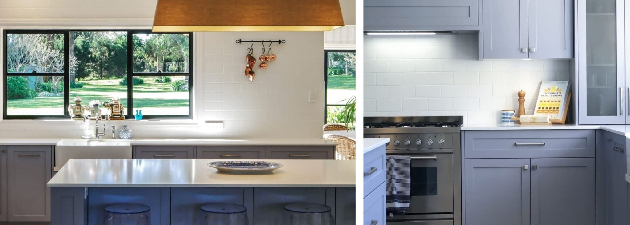 timeless and subtle hamptons kitchen island bench light pendants