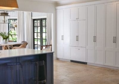 timeless and subtle hamptons kitchen bowral wall cabinetry and integrated fridge