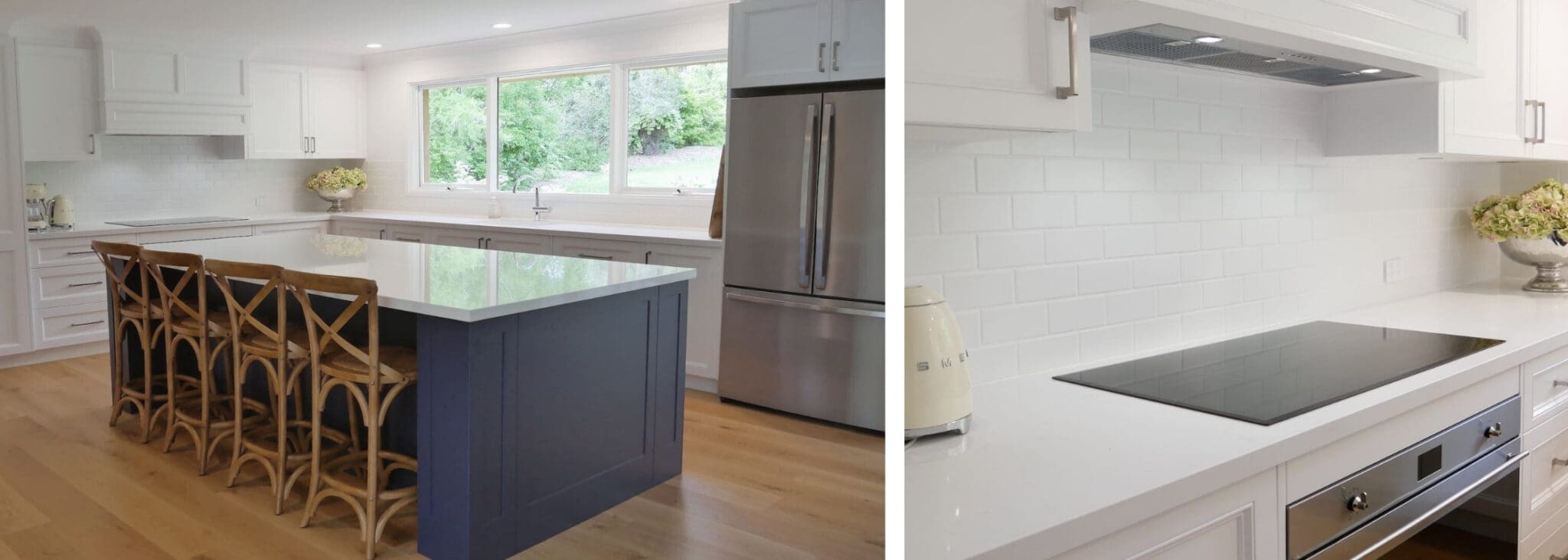 tranquil two toned family kitchen bowral wide shot