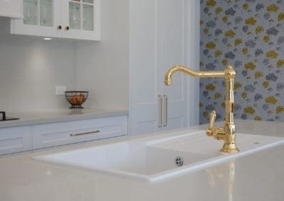 two toned easy living kitchen bowral gold tapwear