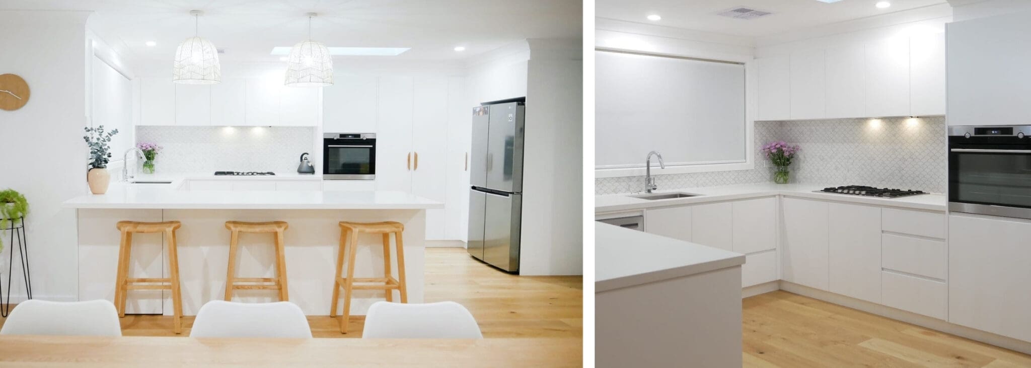 coastal feel white kitchen Narellan wide shot