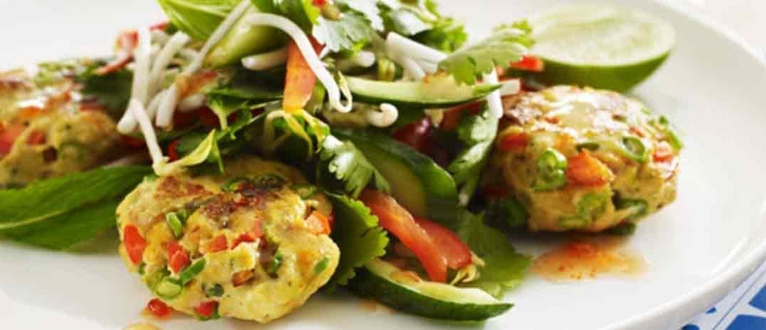 Thai Fish Cakes with Crunchy Salad