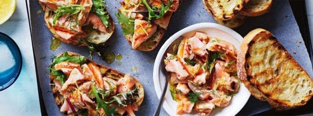 BBQ Salmon Bruschetta with Sauce