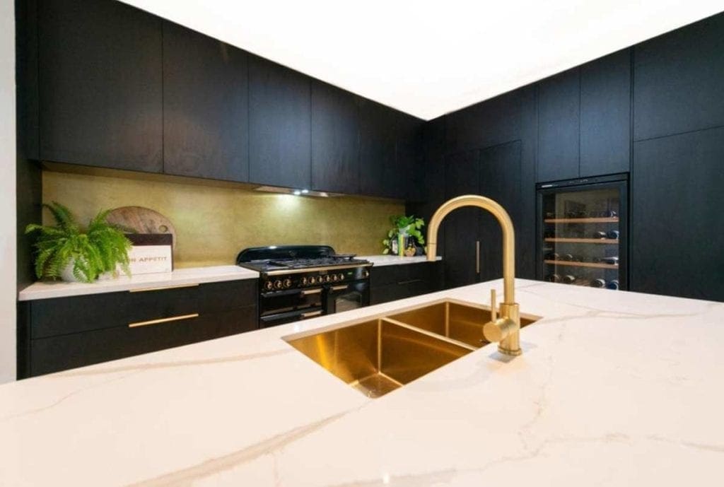 Bold concept with high class finish kitchen gold sink Bowral