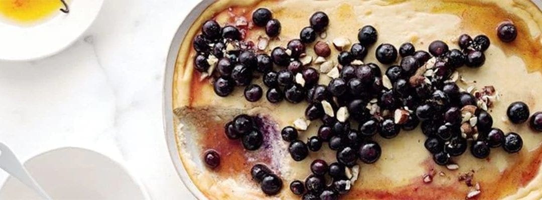 Ricotta Cheesecake with Roasted Blueberries