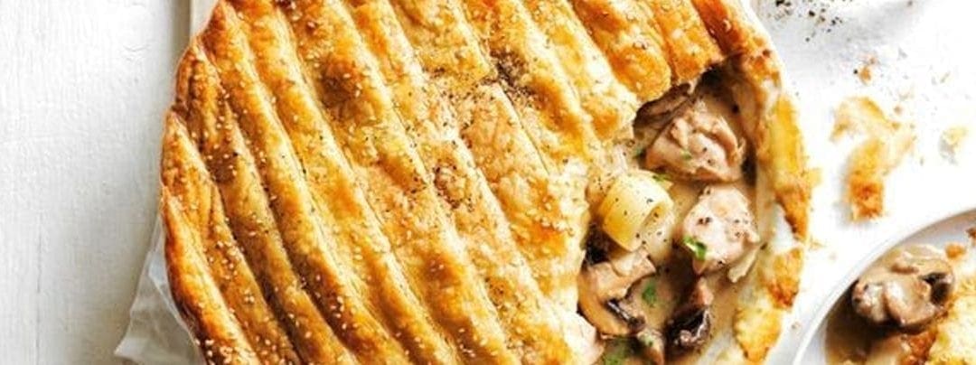 Creamy Chicken, Mushroom and Leek Pie