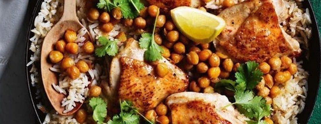 Curtis Stone’s Chicken Rice Pilaf with Chickpeas and Brown Butter