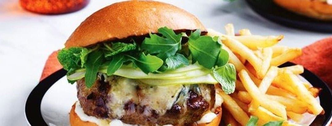 Lamb, Apple and Blue Cheese Burger