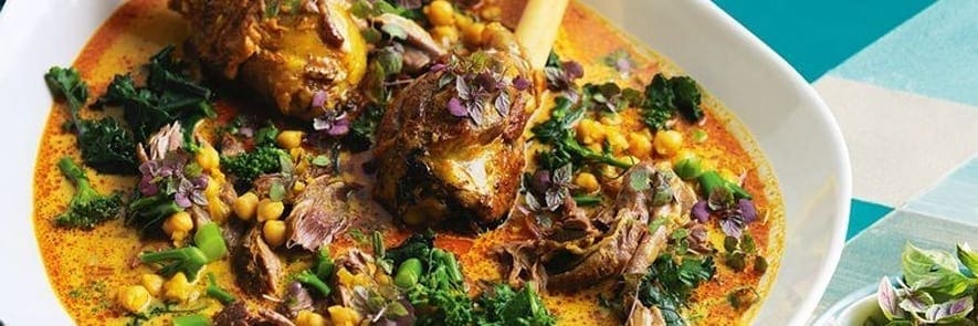 Lamb Shank, Turmeric, Kale and Chickpea Curry
