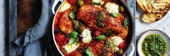 One-Pan Chicken with Bocconcini and Olives
