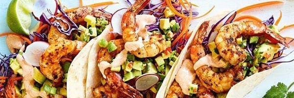 Prawn Tacos with Lime-Avocado Salsa