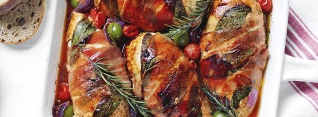 Baked Chicken with Sage and Prosciutto