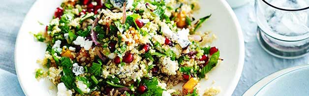 Quinoa Salad with Pomegranate, Pumpkin and Goat’s Cheese