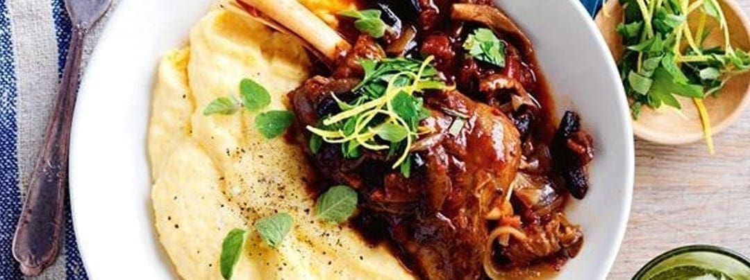 Slow Cooker Lamb Shanks with Polenta