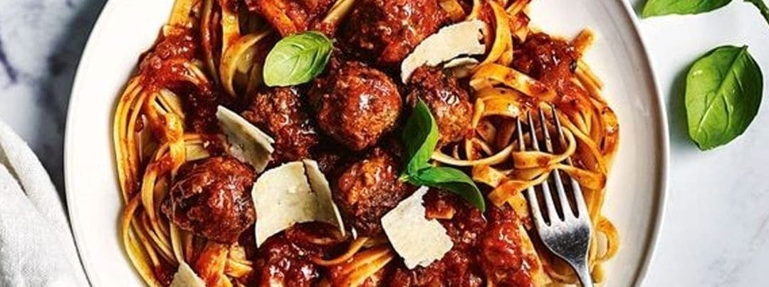 Slow-Cooker Meatballs with Fettuccine