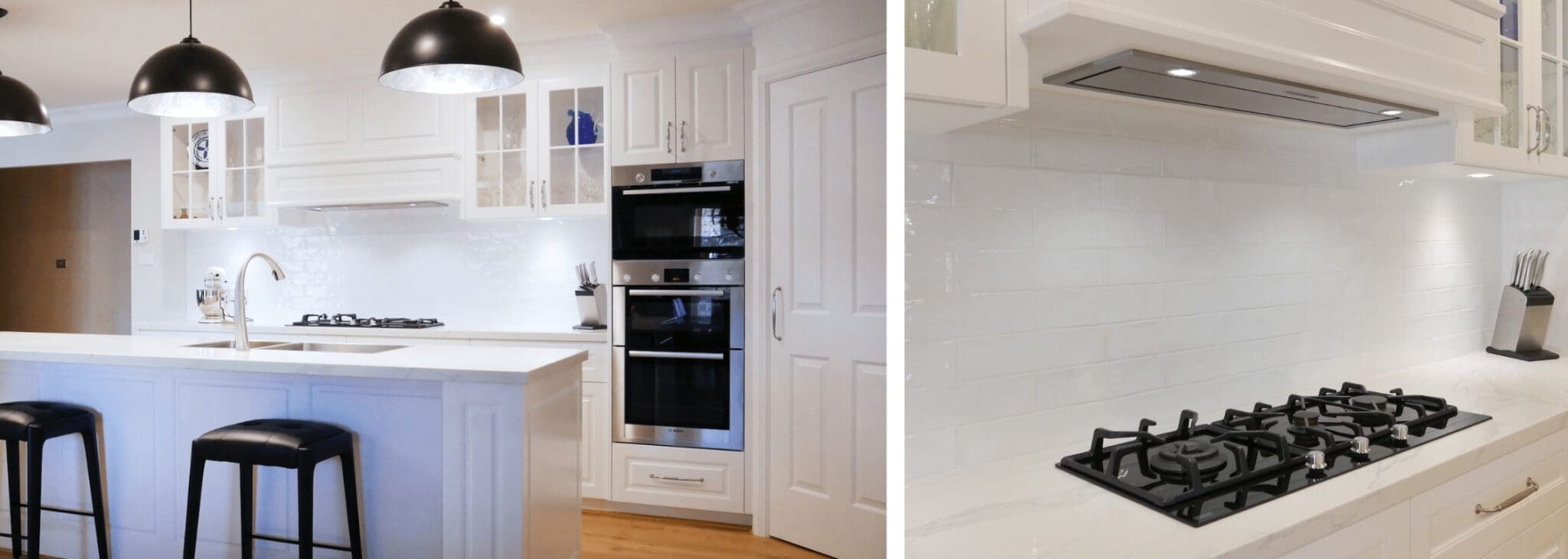 Elegant Black and White Hamptons Kitchen East Bowral banner Elegant black and white Hamptons kitchen island East Bowral