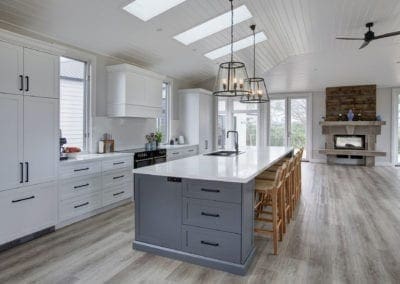 Stylish Country Hamptons Kitchen Moss Vale open plan living with integratedfridge