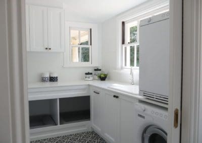 Travers stylish tranquil kitchen Manchester Square white laundry
