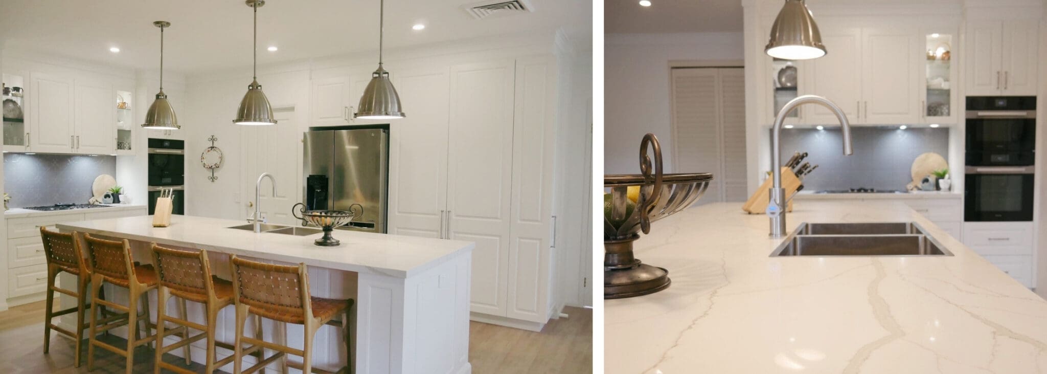 Classic Warm White Kitchen Burradoo Banner classic warm white kitchen Burradoo kitchen island and hanging pendants