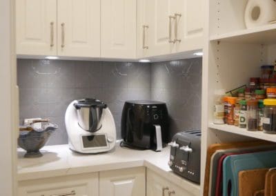 classic warm white kitchen Burradoo butlers pantry with coffee machine