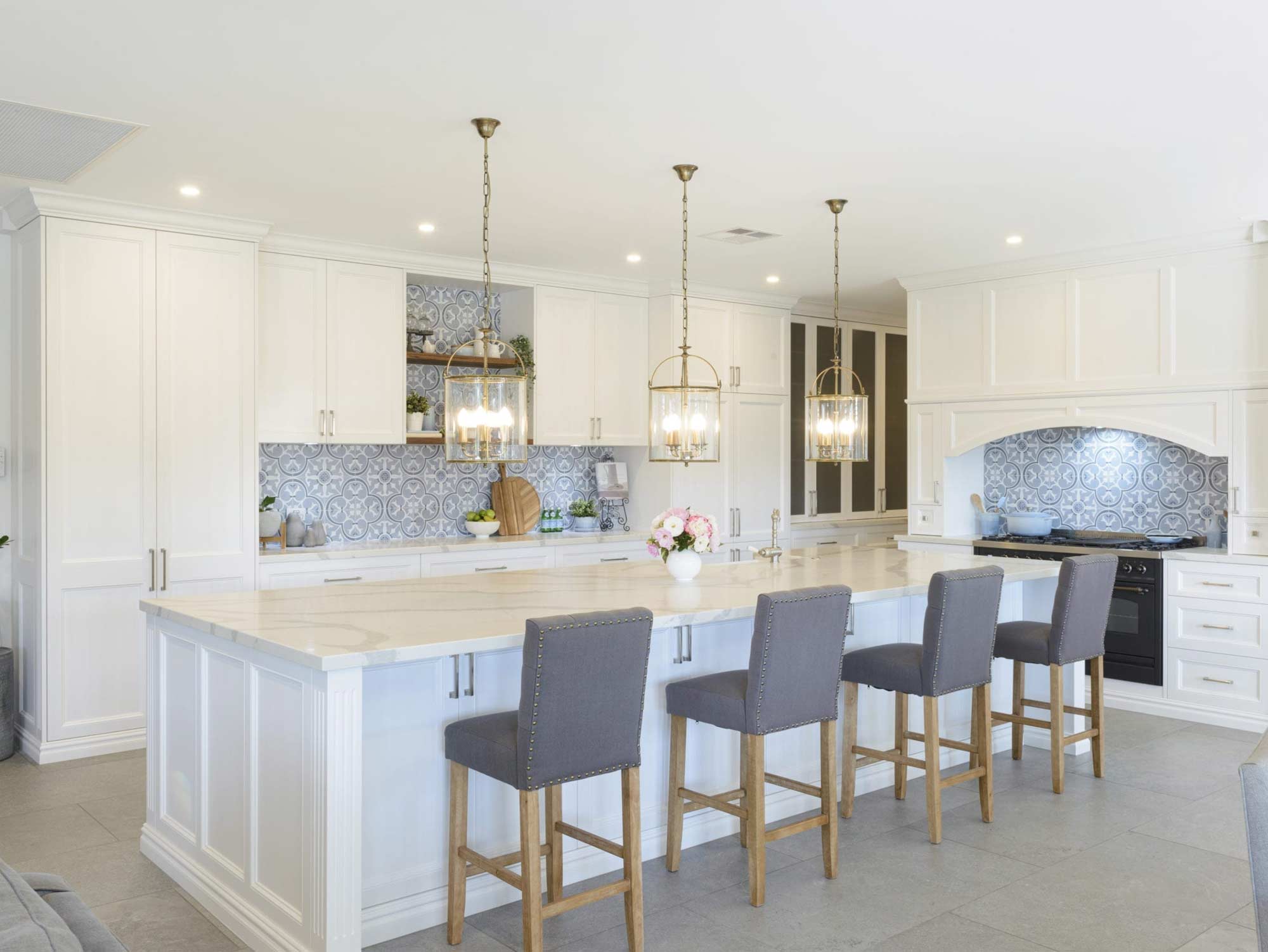 Light antique luxury kitchen Kirkham kitchen pendant lights over kitchen island