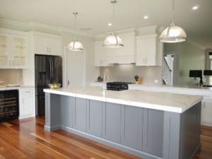 Country glamour kitchen bundanoon hamptons island bench