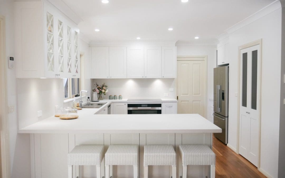 Muted White and Grey Hamptons Kitchen Colo Vale