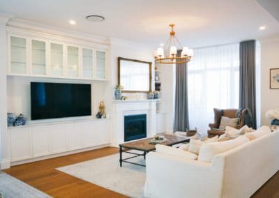 glamorous and bold two toned hamptons kitchen shell cove tv unit custom cabinetry