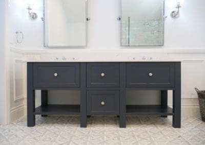 glamorous and bold two toned hamptons kitchen shell cove ensuite bathroom cabinetry dulux cosy corner