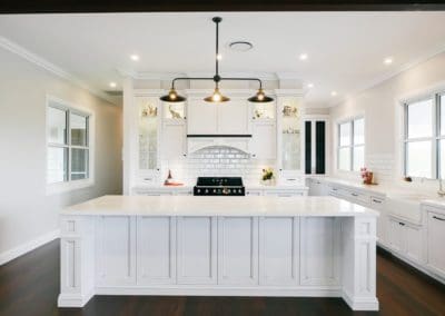 Hand painted country hamptons kitchen wide angle