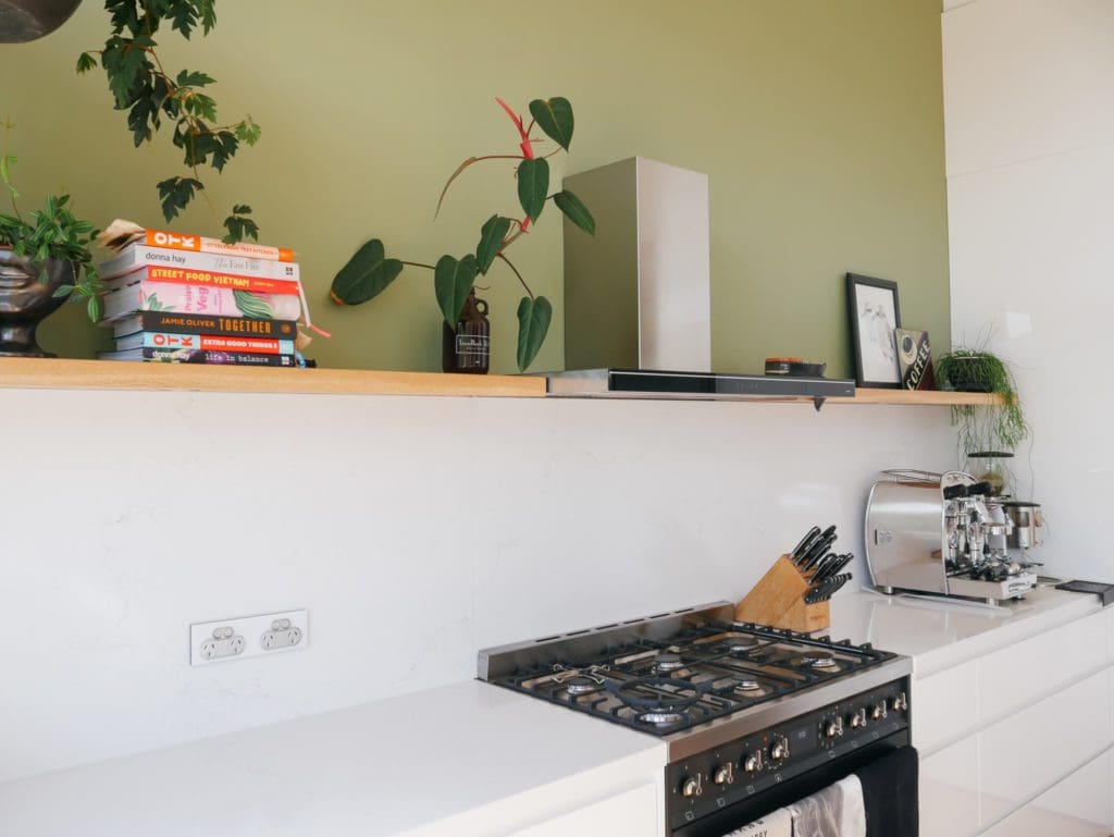 contemporary fresh modern kitchen mittagong green wall with plant decorations