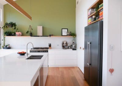 contemporary fresh kitchen mittagong green feature wall
