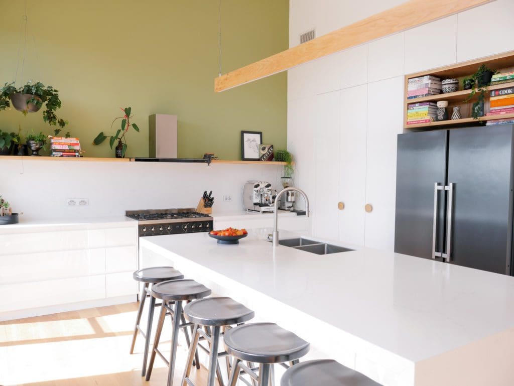 contemporary fresh green mittagong kitchen white kitchen island